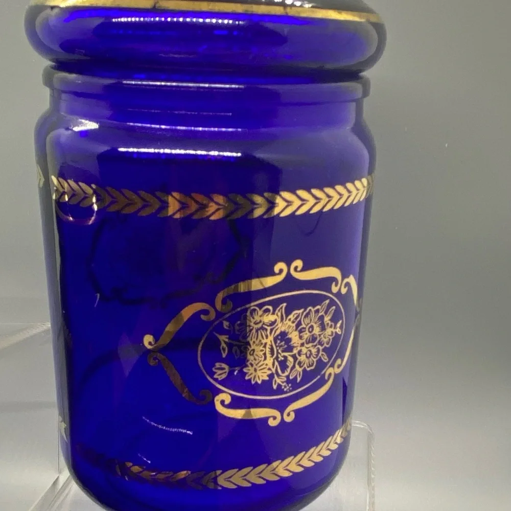 Apothecary jars. Made in Italy. Cobalt blue. 1960-70s.